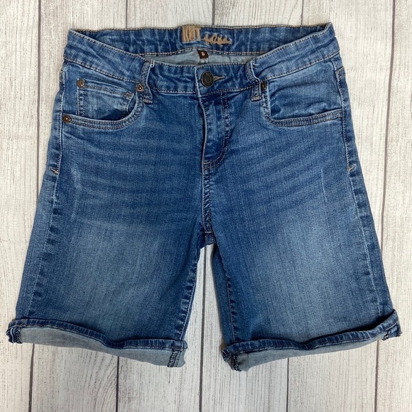 Kut from the Kloth Mid Rise Denim Bermuda Shorts - Picture 1 of 16